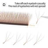 XIUSUZAKI Brown 3D W-Shaped Eyelashes Extensions 3 Tip C/D Curl High Quality Idividual Lash